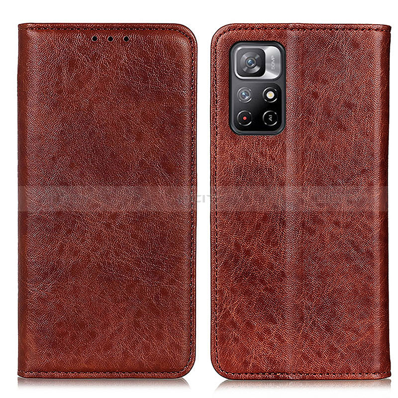 Coque Portefeuille Livre Cuir Etui Clapet K01Z pour Xiaomi Redmi Note 11 5G Marron Plus