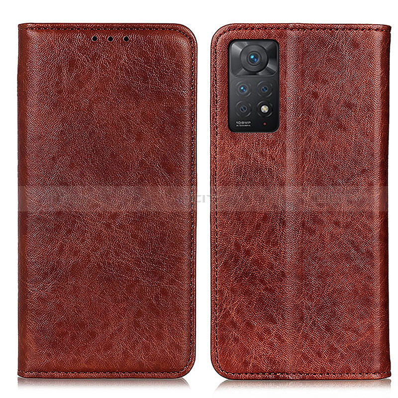 Coque Portefeuille Livre Cuir Etui Clapet K01Z pour Xiaomi Redmi Note 11 Pro 4G Marron Plus