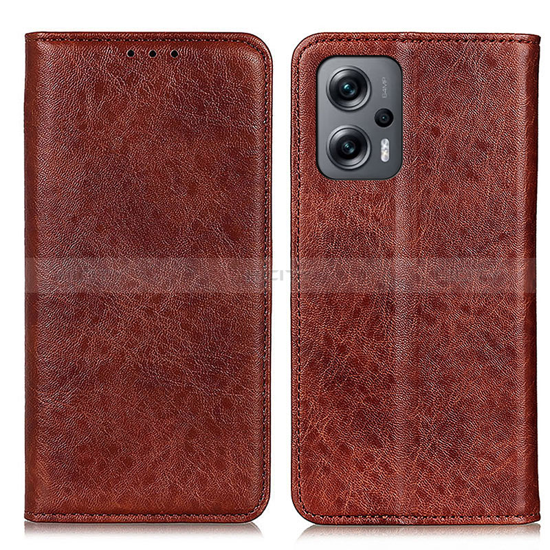 Coque Portefeuille Livre Cuir Etui Clapet K01Z pour Xiaomi Redmi Note 11T Pro 5G Marron Plus