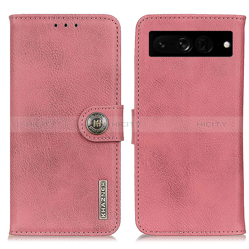 Coque Portefeuille Livre Cuir Etui Clapet K02Z pour Google Pixel 7 Pro 5G Rose Plus