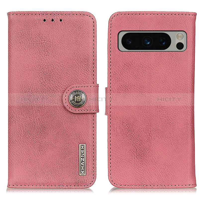 Coque Portefeuille Livre Cuir Etui Clapet K02Z pour Google Pixel 8 Pro 5G Rose Plus