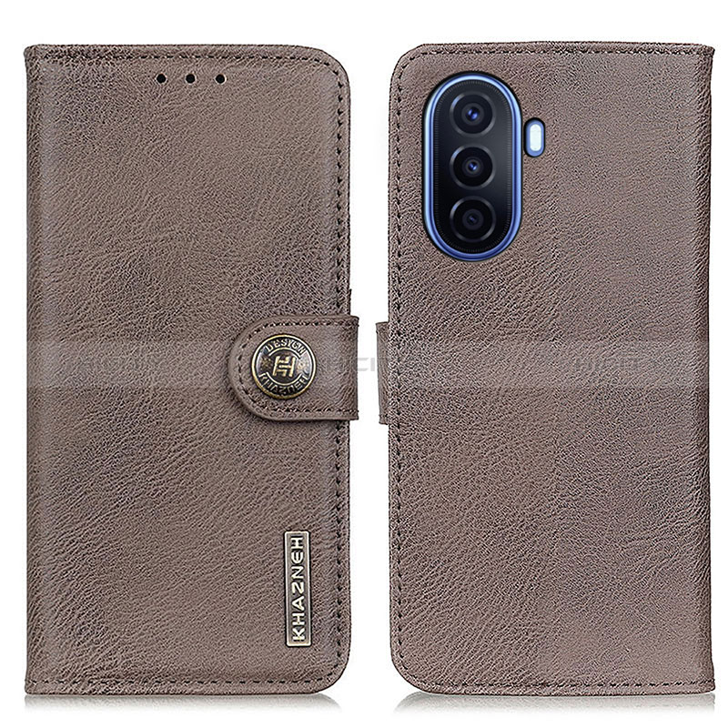 Coque Portefeuille Livre Cuir Etui Clapet K02Z pour Huawei Enjoy 50 Gris Plus