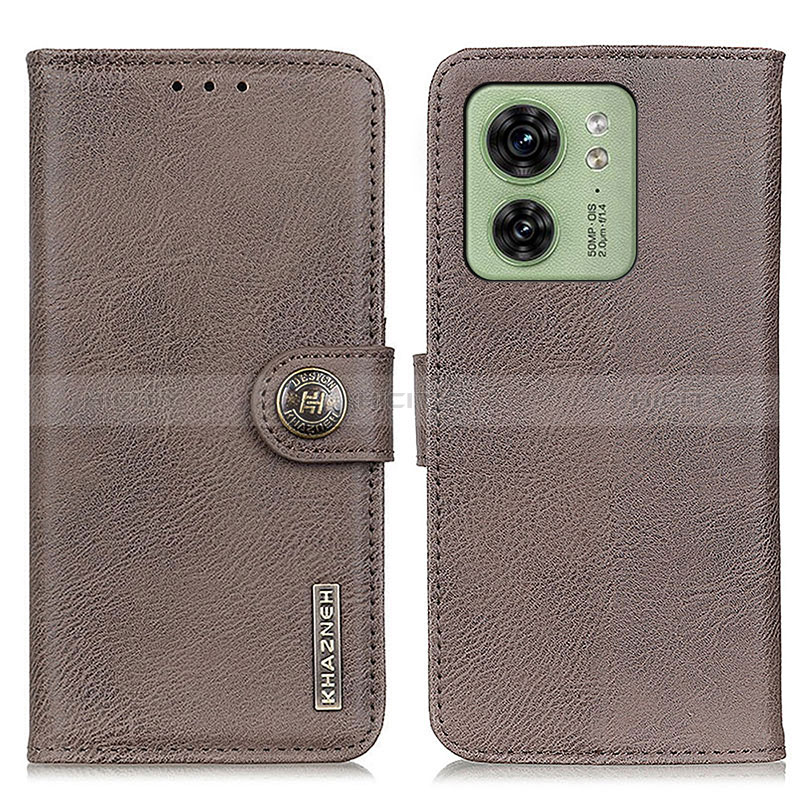 Coque Portefeuille Livre Cuir Etui Clapet K02Z pour Motorola Moto Edge 40 5G Gris Plus