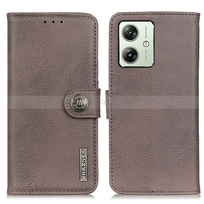 Coque Portefeuille Livre Cuir Etui Clapet K02Z pour Motorola Moto G54 5G Gris Plus