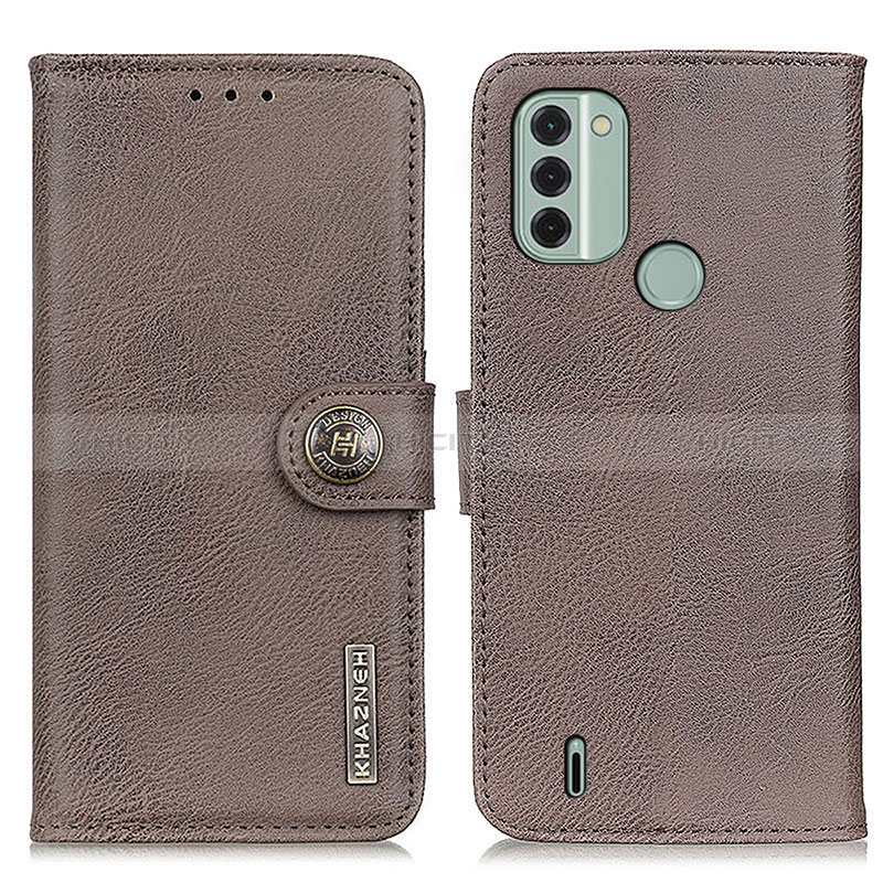 Coque Portefeuille Livre Cuir Etui Clapet K02Z pour Nokia C31 Gris Plus