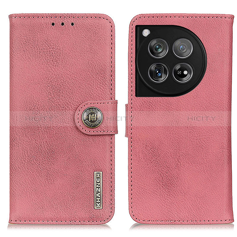 Coque Portefeuille Livre Cuir Etui Clapet K02Z pour OnePlus 12R 5G Rose Plus