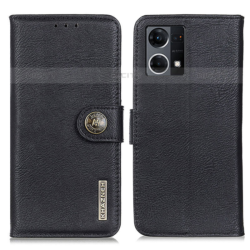 Coque Portefeuille Livre Cuir Etui Clapet K02Z pour Oppo Reno7 4G Noir Plus