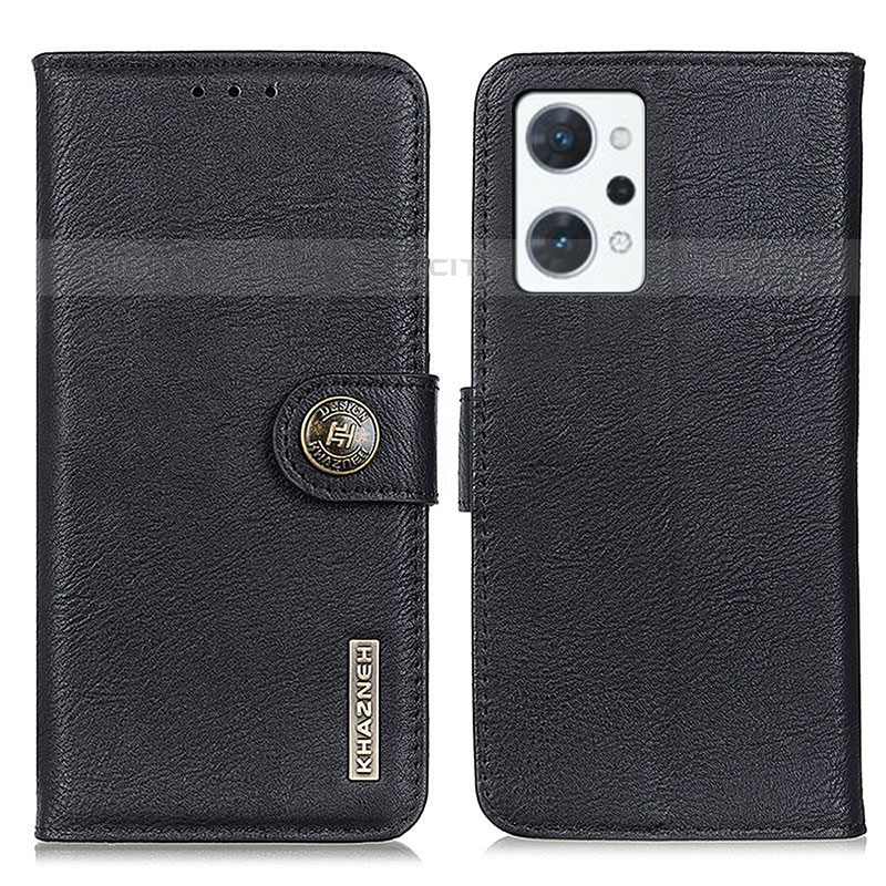 Coque Portefeuille Livre Cuir Etui Clapet K02Z pour Oppo Reno7 A Noir Plus