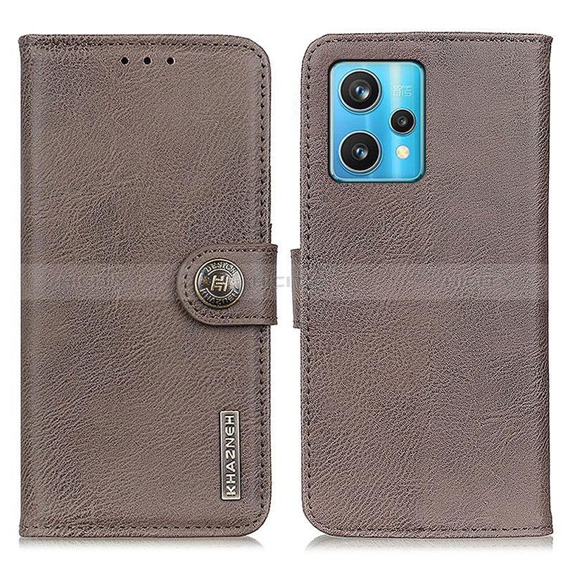 Coque Portefeuille Livre Cuir Etui Clapet K02Z pour Realme 9 4G Gris Plus