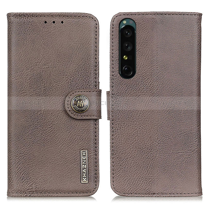 Coque Portefeuille Livre Cuir Etui Clapet K02Z pour Sony Xperia 1 IV SO-51C Gris Plus