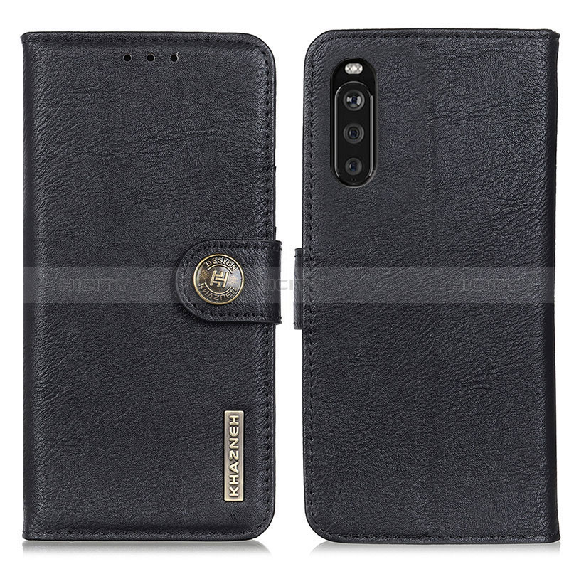 Coque Portefeuille Livre Cuir Etui Clapet K02Z pour Sony Xperia 10 III Noir Plus