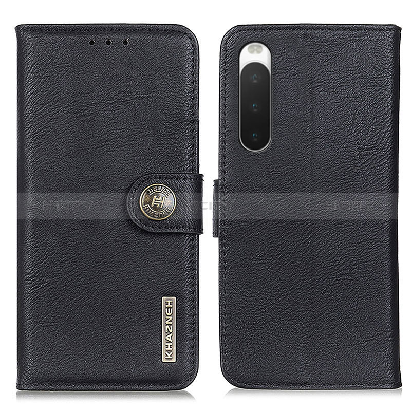 Coque Portefeuille Livre Cuir Etui Clapet K02Z pour Sony Xperia 10 IV Noir Plus