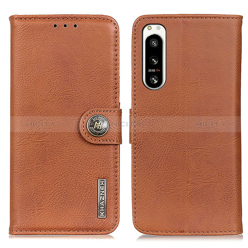 Coque Portefeuille Livre Cuir Etui Clapet K02Z pour Sony Xperia 5 IV Marron Plus