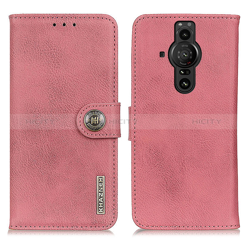 Coque Portefeuille Livre Cuir Etui Clapet K02Z pour Sony Xperia PRO-I Rose Plus