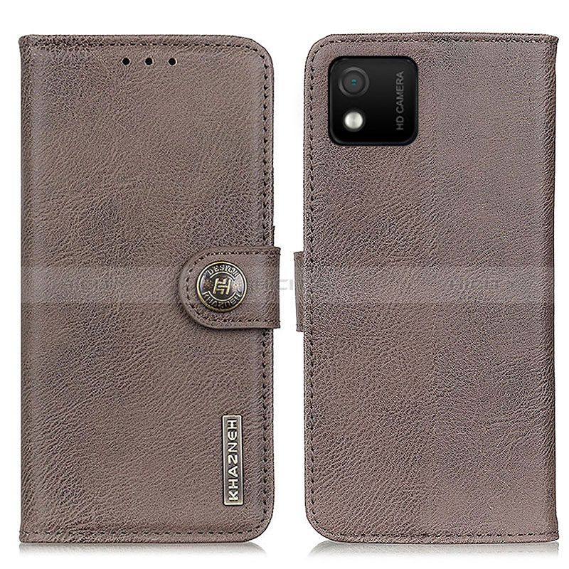 Coque Portefeuille Livre Cuir Etui Clapet K02Z pour Wiko Y52 Gris Plus