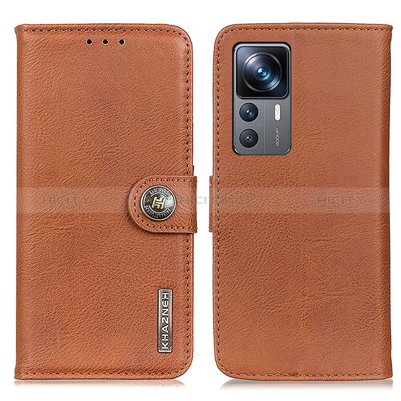 Coque Portefeuille Livre Cuir Etui Clapet K02Z pour Xiaomi Mi 12T Pro 5G Marron Plus