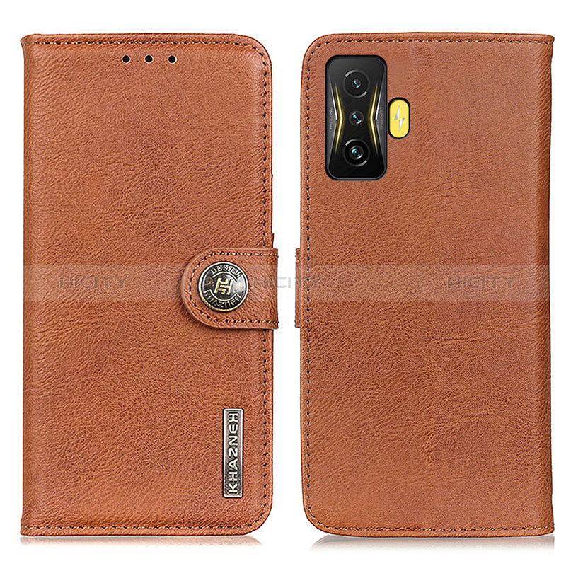 Coque Portefeuille Livre Cuir Etui Clapet K02Z pour Xiaomi Redmi K50 Gaming 5G Marron Plus