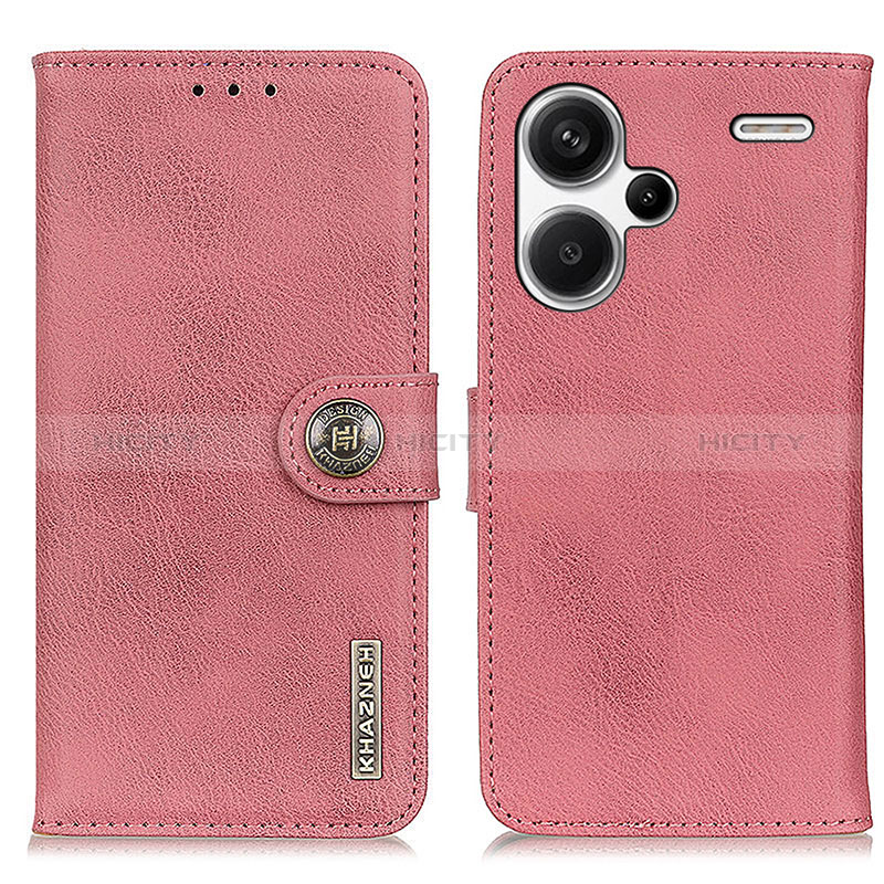 Coque Portefeuille Livre Cuir Etui Clapet K02Z pour Xiaomi Redmi Note 13 Pro+ Plus 5G Rose Plus