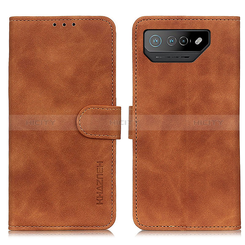 Coque Portefeuille Livre Cuir Etui Clapet K03Z pour Asus ROG Phone 7 Marron Plus