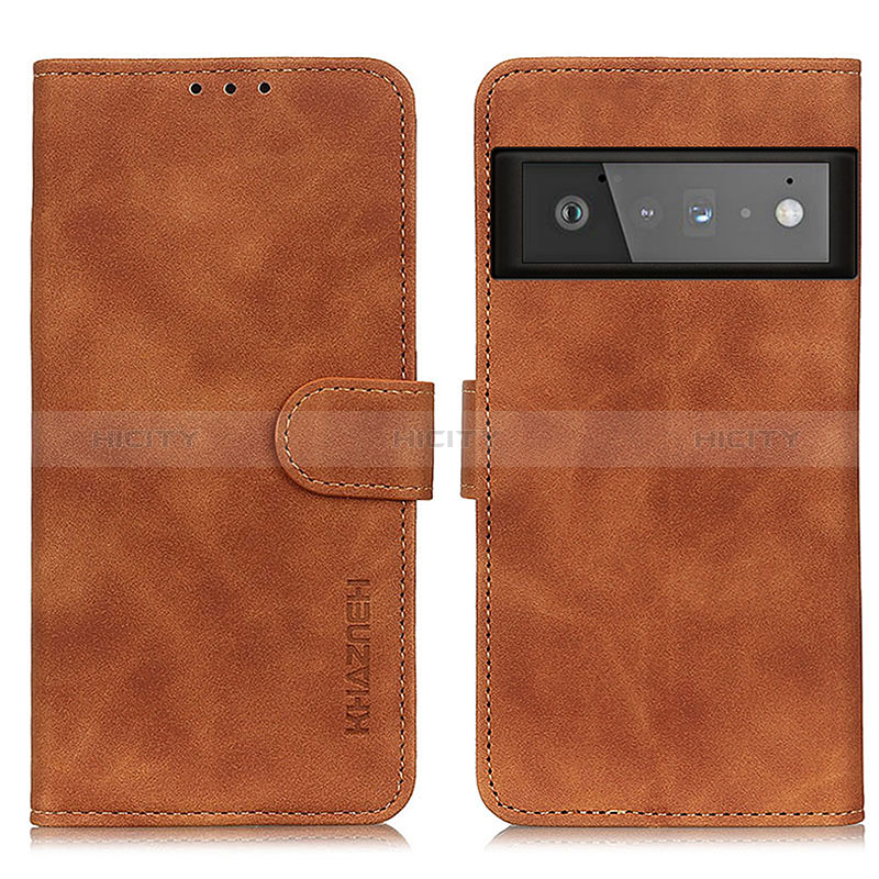 Coque Portefeuille Livre Cuir Etui Clapet K03Z pour Google Pixel 6 Pro 5G Marron Plus