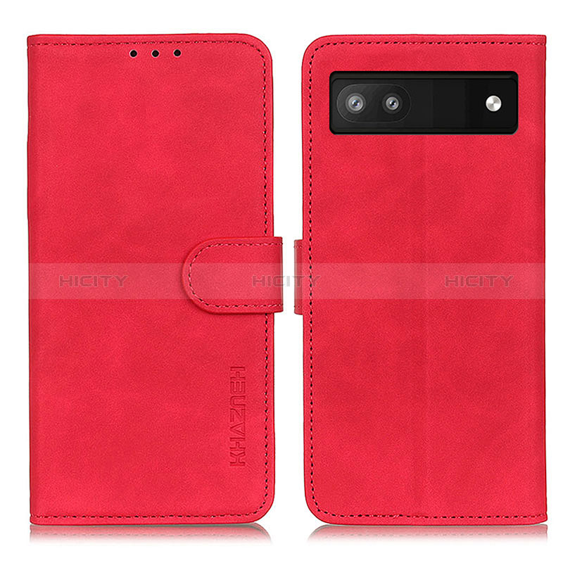 Coque Portefeuille Livre Cuir Etui Clapet K03Z pour Google Pixel 7a 5G Rouge Plus