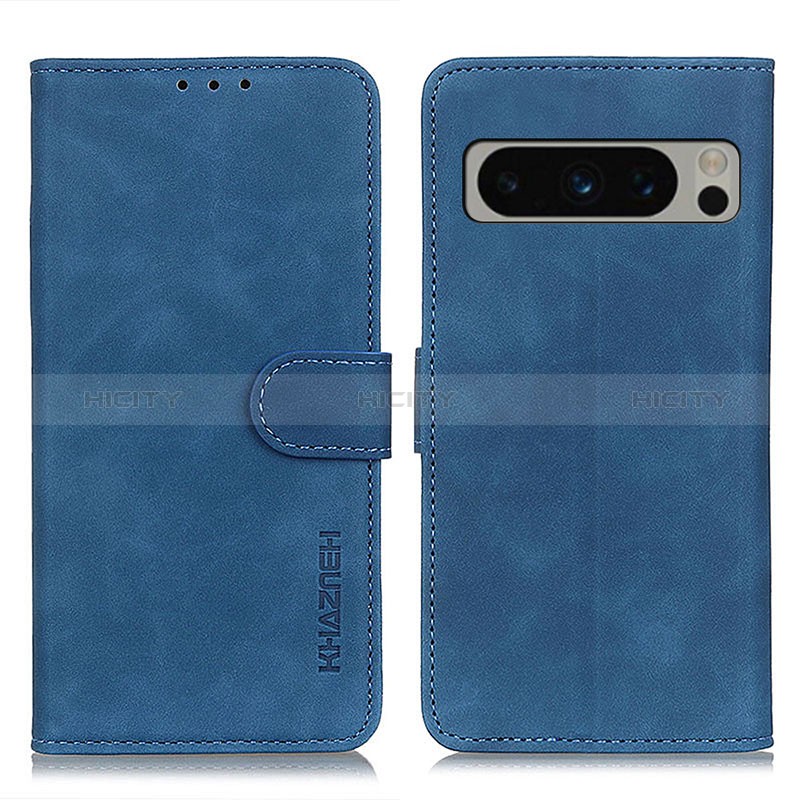 Coque Portefeuille Livre Cuir Etui Clapet K03Z pour Google Pixel 8 Pro 5G Bleu Plus