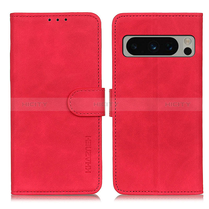 Coque Portefeuille Livre Cuir Etui Clapet K03Z pour Google Pixel 8 Pro 5G Rouge Plus