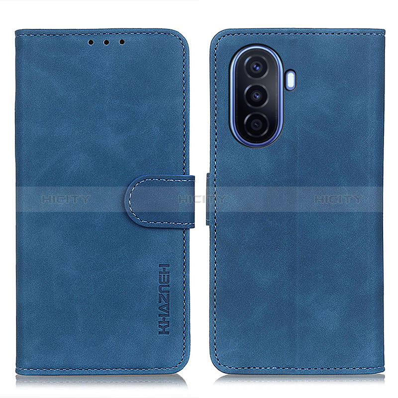 Coque Portefeuille Livre Cuir Etui Clapet K03Z pour Huawei Enjoy 50 Bleu Plus