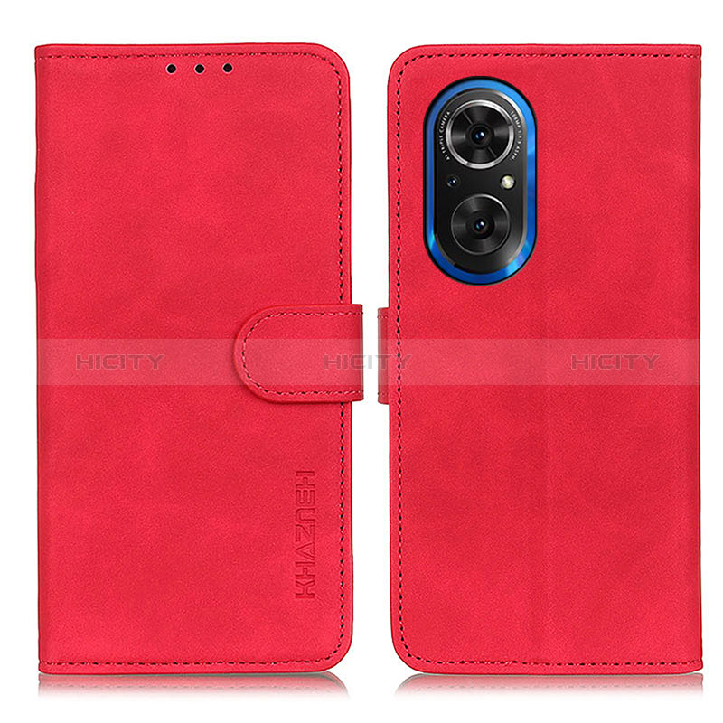 Coque Portefeuille Livre Cuir Etui Clapet K03Z pour Huawei Nova 9 SE Rouge Plus