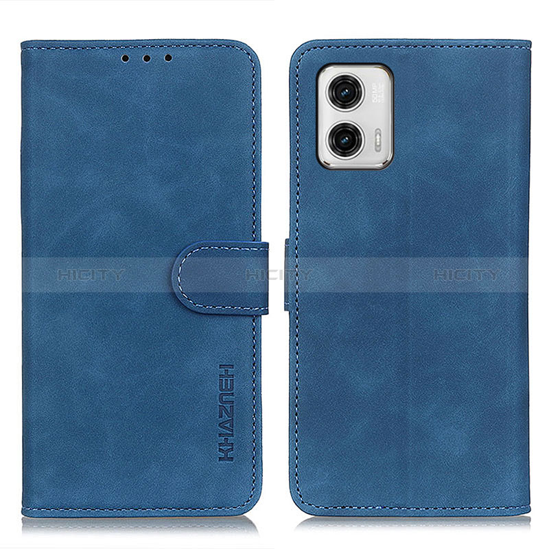 Coque Portefeuille Livre Cuir Etui Clapet K03Z pour Motorola Moto G73 5G Bleu Plus