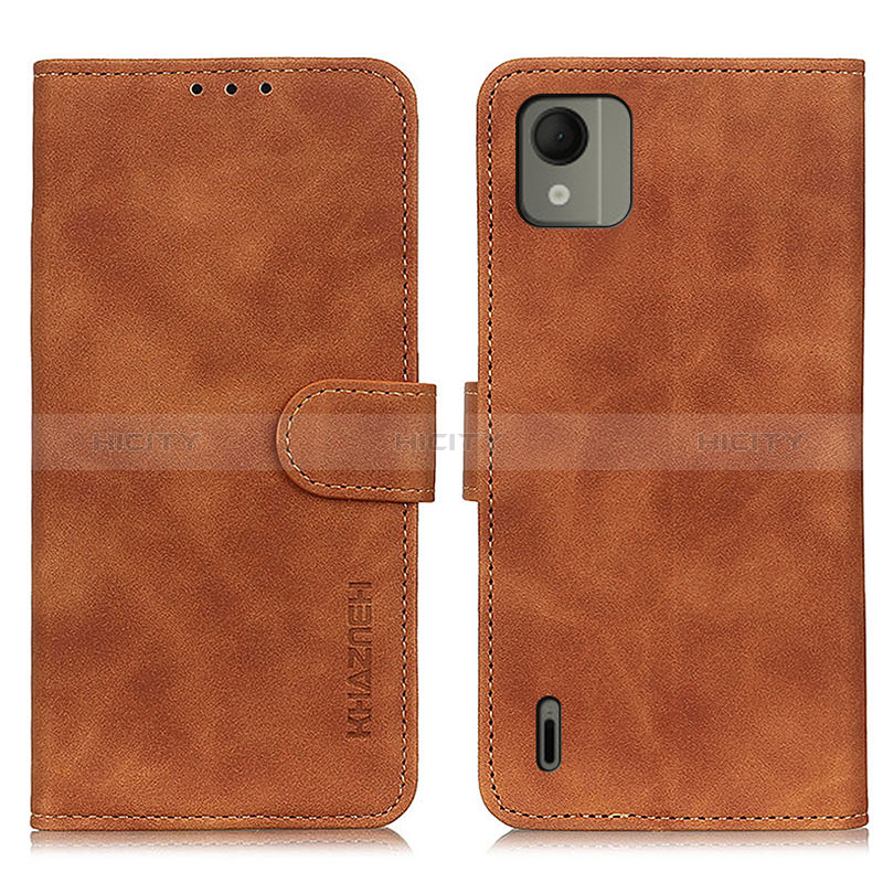 Coque Portefeuille Livre Cuir Etui Clapet K03Z pour Nokia C110 Marron Plus