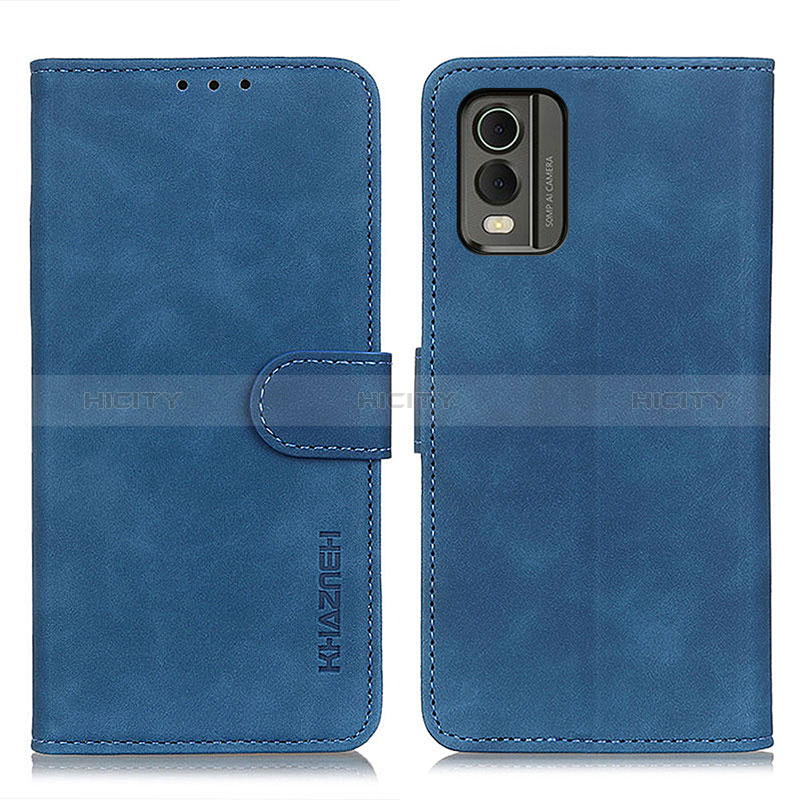 Coque Portefeuille Livre Cuir Etui Clapet K03Z pour Nokia C210 Bleu Plus