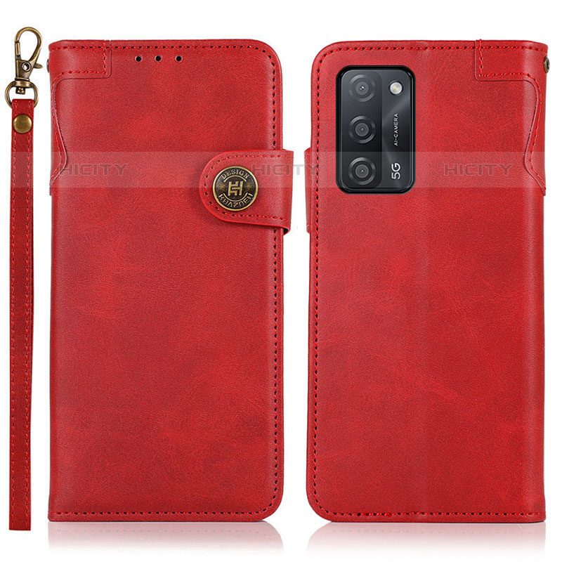 Coque Portefeuille Livre Cuir Etui Clapet K03Z pour Oppo A53s 5G Rouge Plus