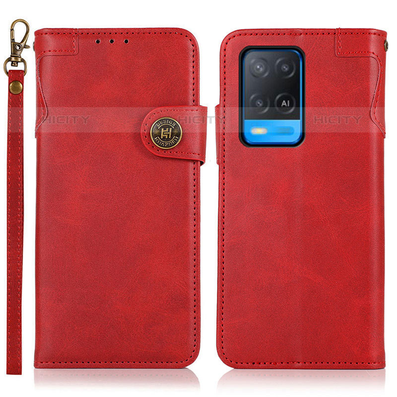 Coque Portefeuille Livre Cuir Etui Clapet K03Z pour Oppo A54 4G Rouge Plus