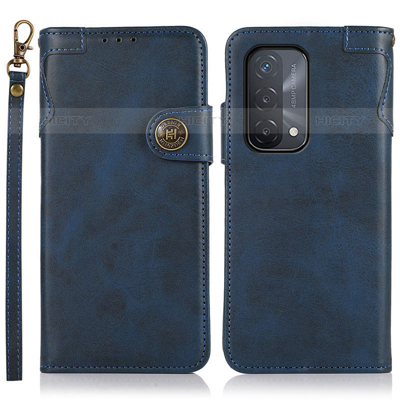 Coque Portefeuille Livre Cuir Etui Clapet K03Z pour Oppo A93 5G Bleu Plus