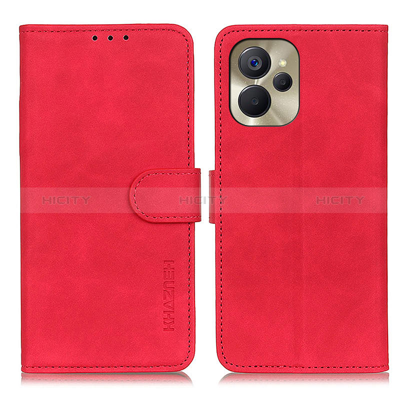 Coque Portefeuille Livre Cuir Etui Clapet K03Z pour Realme 10 5G Rouge Plus