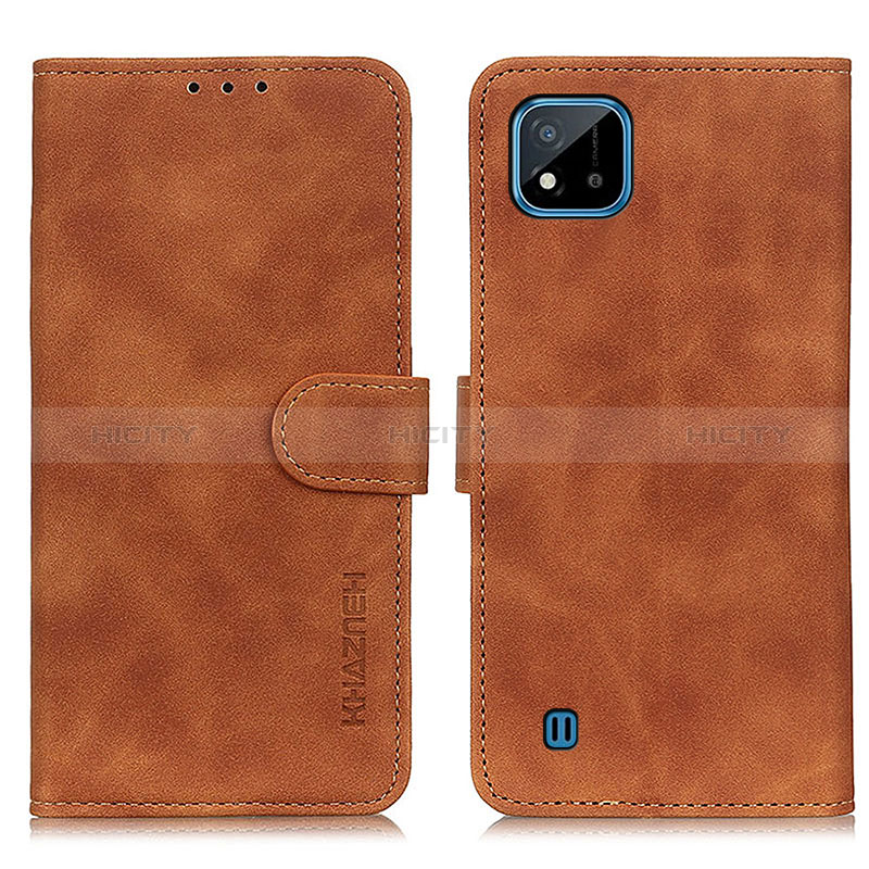 Coque Portefeuille Livre Cuir Etui Clapet K03Z pour Realme C11 (2021) Marron Plus