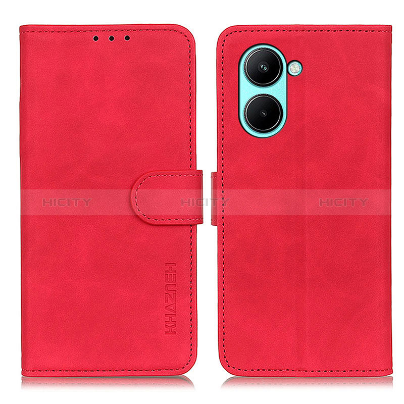 Coque Portefeuille Livre Cuir Etui Clapet K03Z pour Realme C33 (2023) Rouge Plus