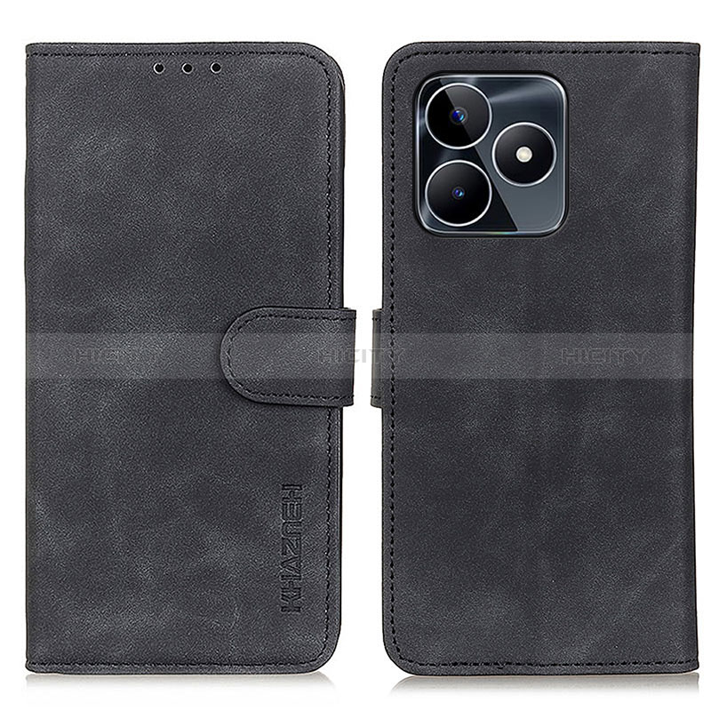 Coque Portefeuille Livre Cuir Etui Clapet K03Z pour Realme C51 Noir Plus