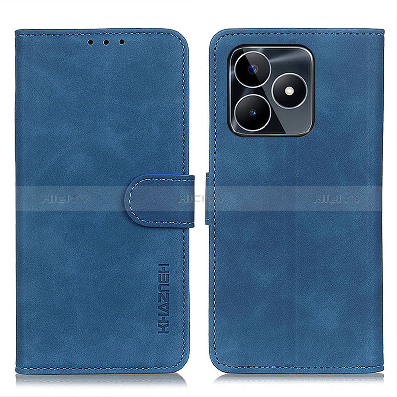 Coque Portefeuille Livre Cuir Etui Clapet K03Z pour Realme C67 Bleu Plus