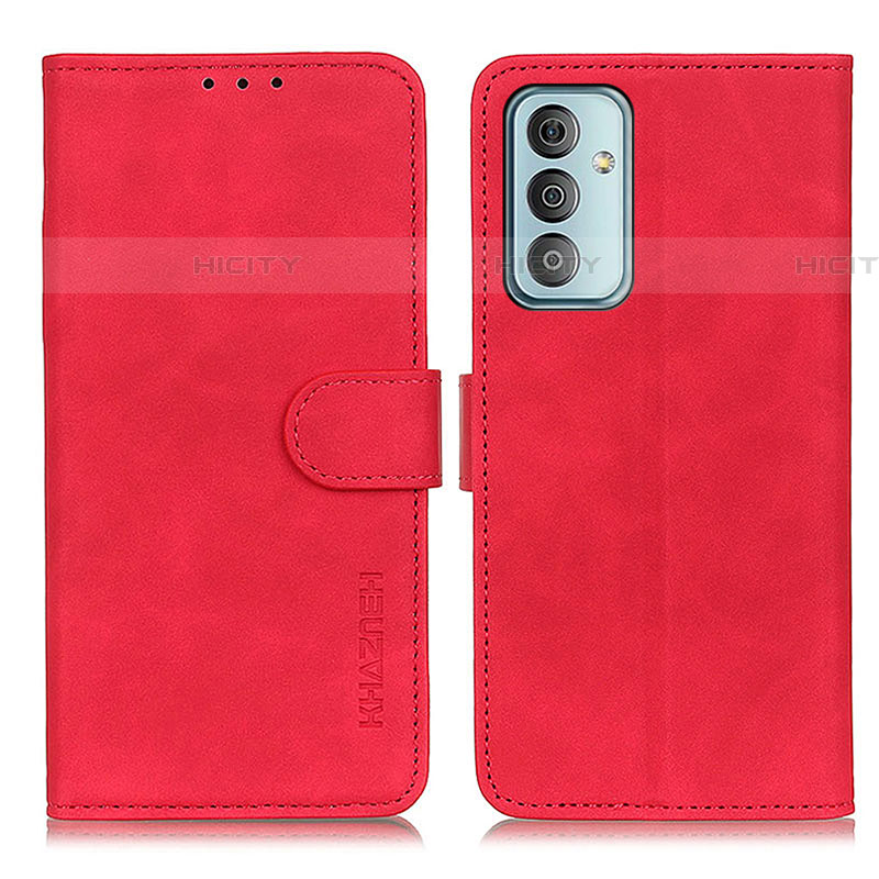 Coque Portefeuille Livre Cuir Etui Clapet K03Z pour Samsung Galaxy M13 4G Rouge Plus