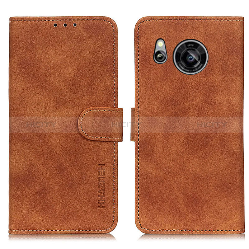 Coque Portefeuille Livre Cuir Etui Clapet K03Z pour Sharp Aquos Sense8 Marron Plus