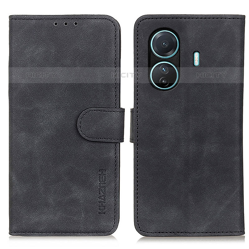 Coque Portefeuille Livre Cuir Etui Clapet K03Z pour Vivo T1 Pro 5G Noir Plus