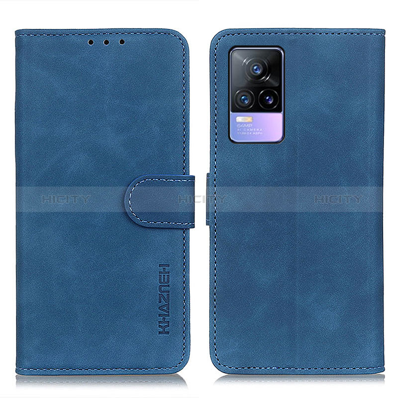 Coque Portefeuille Livre Cuir Etui Clapet K03Z pour Vivo V21e 4G Bleu Plus