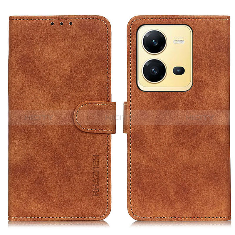 Coque Portefeuille Livre Cuir Etui Clapet K03Z pour Vivo V25e Marron Plus