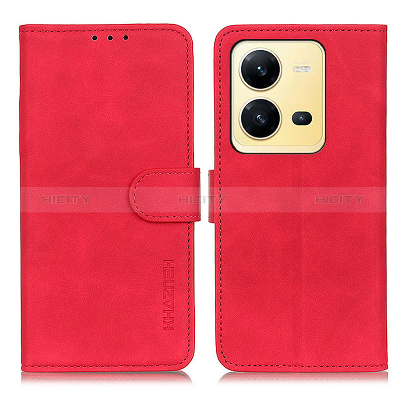 Coque Portefeuille Livre Cuir Etui Clapet K03Z pour Vivo V25e Rouge Plus