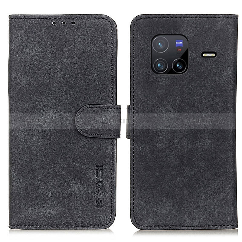 Coque Portefeuille Livre Cuir Etui Clapet K03Z pour Vivo X80 5G Noir Plus