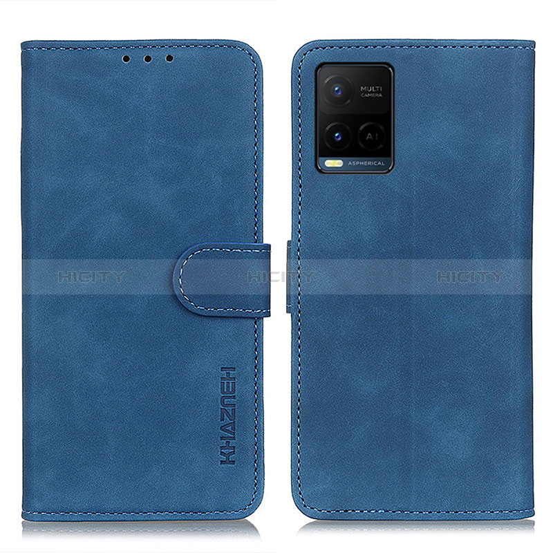 Coque Portefeuille Livre Cuir Etui Clapet K03Z pour Vivo Y21a Bleu Plus