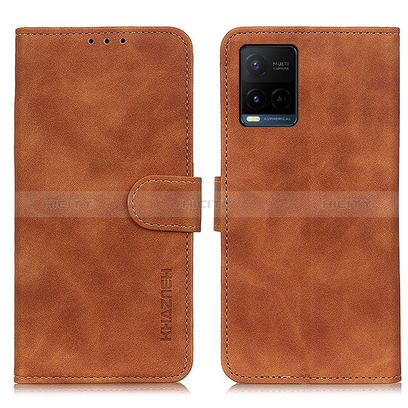 Coque Portefeuille Livre Cuir Etui Clapet K03Z pour Vivo Y21a Marron Plus