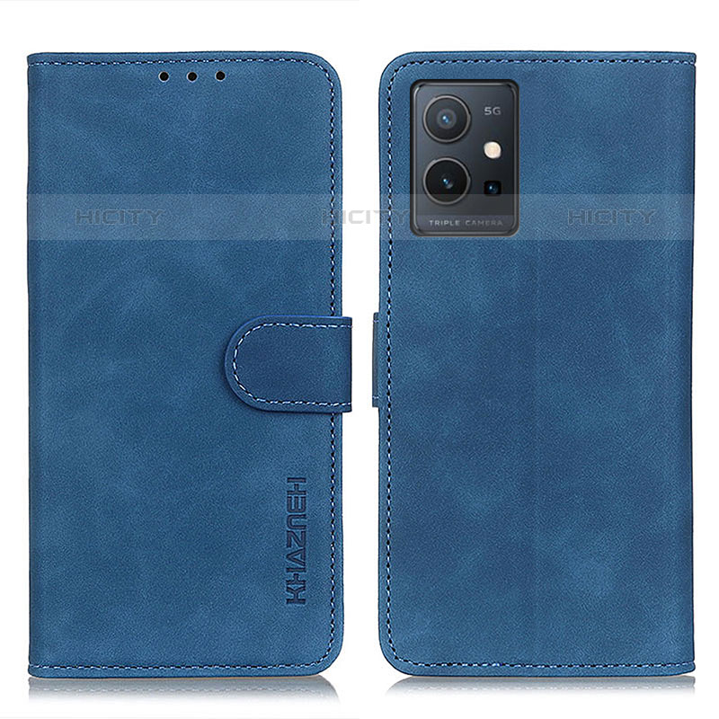 Coque Portefeuille Livre Cuir Etui Clapet K03Z pour Vivo Y55 5G Bleu Plus